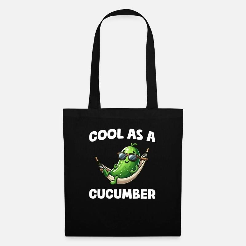 Cool as a cucumber Gurke Pickle Gurkenliebhaber - Stoffbeutel - Schwarz