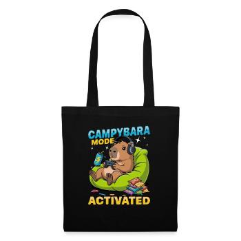 Capybara Gamer Gaming - Stoffbeutel - Schwarz - Vorne