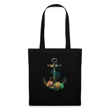 Maritime anchor with corals and fish - Tote Bag - black - Front