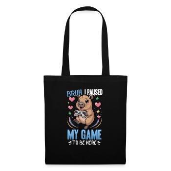 Capybara Gamer Gaming - Stoffbeutel - Schwarz - Vorne
