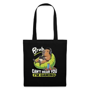 Capybara Gamer Gaming - Stoffbeutel - Schwarz - Vorne