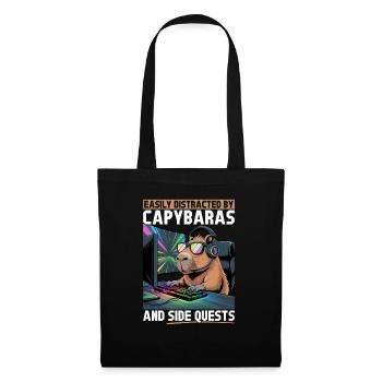 Capybara PC Gamer Gaming - Stoffbeutel - Schwarz - Vorne