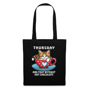 TASSE POUR CHAT JEUDI ET CELA SANS CHAUD - Sac en tissu - noir - Devant