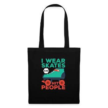 Je porte des patins et des tueurs à gages Roller Derby Patinage - Sac en tissu - noir - Devant