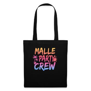 Malle Party Crew Mallorca Party Urlaub - Stoffbeutel - Schwarz - Vorne