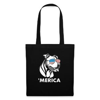 Pitbull Terrier avec lunettes de soleil 4 juillet Merica - Sac en tissu - noir - Devant