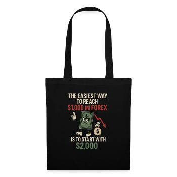 Le moyen le plus simple de 1 000 $ Forex Funny Trader - Sac en tissu - noir - Devant