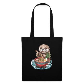 Ramen Otter Im Japanischen Stil - Stoffbeutel - Schwarz - Vorne