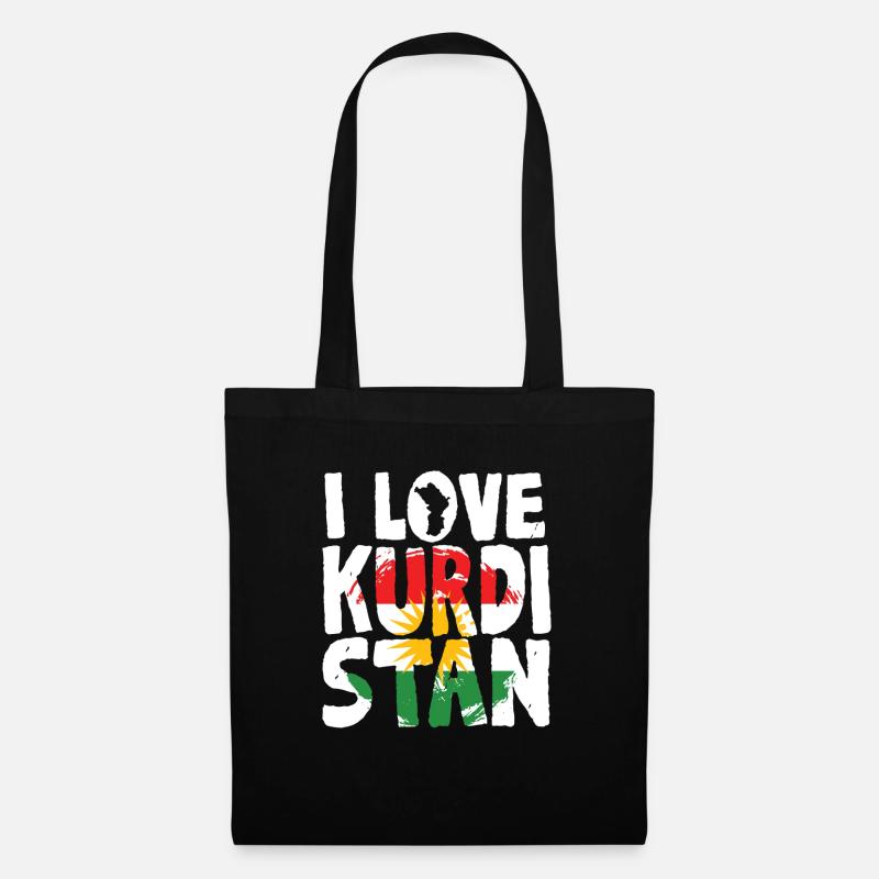 I Love Kurdistan Kurde Kurden - Stoffbeutel - Schwarz