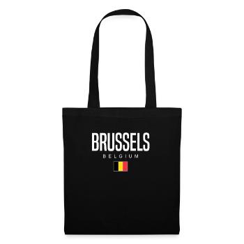 Bruxelles, Belgique - Sac en tissu - noir - Devant