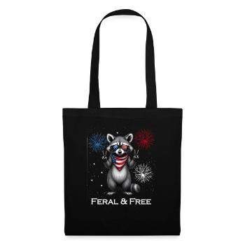 Wild and Free Raccoon USA 4th of July Sunglasses - Tote Bag - black - Front