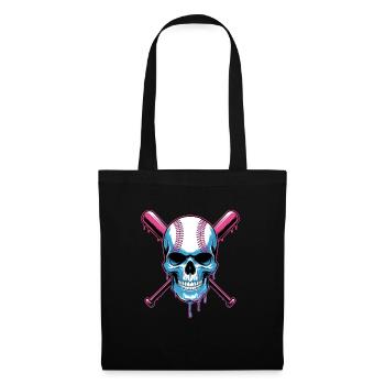 Baseball Skull Batte de Baseball - Sac en tissu - noir - Devant