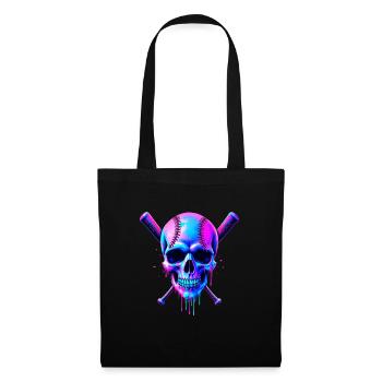 Baseball Skull Batte de Baseball - Sac en tissu - noir - Devant