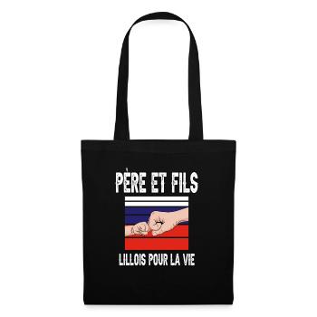 père et fils papa lille lillois fête des pères - Sac en tissu - noir - Devant