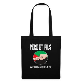 père fils papa martiniquais martinique fête pères - Sac en tissu - noir - Devant