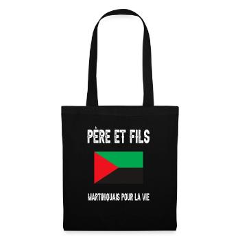 père et fils papa martiniquais martinique - Sac en tissu - noir - Devant