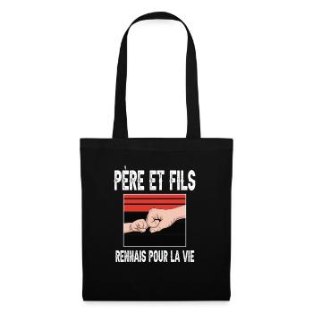 père et fils papa rennais rennes supporter - Sac en tissu - noir - Devant