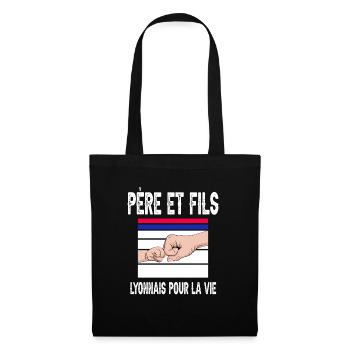 père et fils papa supporter lyonnais lyon - Sac en tissu - noir - Devant