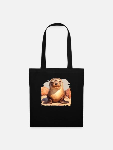 Seelöwen Seelöwe - Stoffbeutel - Schwarz