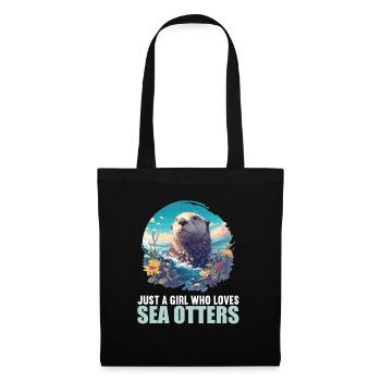 Loutre de mer - Sac en tissu - noir - Devant
