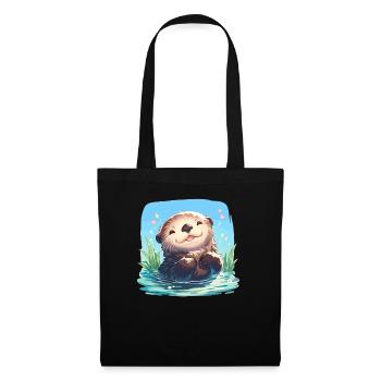 Loutre de mer - Sac en tissu - noir - Devant