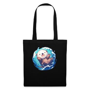 Loutre de mer - Sac en tissu - noir - Devant