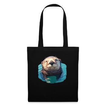 Loutre de mer - Sac en tissu - noir - Devant