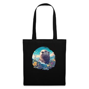 Loutre de mer - Sac en tissu - noir - Devant