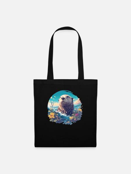 Seeotter - Stoffbeutel - Schwarz