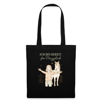 I'm ready for pony happiness Horse Girl - Tote Bag - black - Front