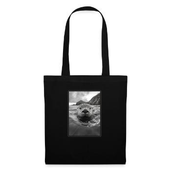 Loutre de mer - Sac en tissu - noir - Devant