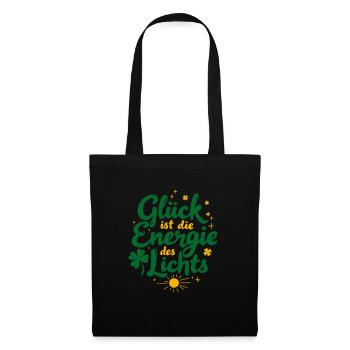 Bonheur, Énergie, Lumière - Sac en tissu - noir - Devant