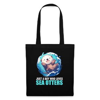 Loutre de mer - Sac en tissu - noir - Devant
