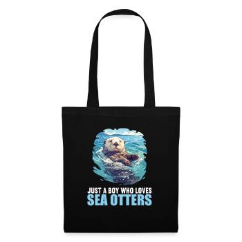 Loutre de mer - Sac en tissu - noir - Devant