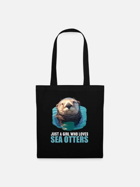 Seeotter - Stoffbeutel - Schwarz