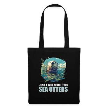 Loutre de mer - Sac en tissu - noir - Devant