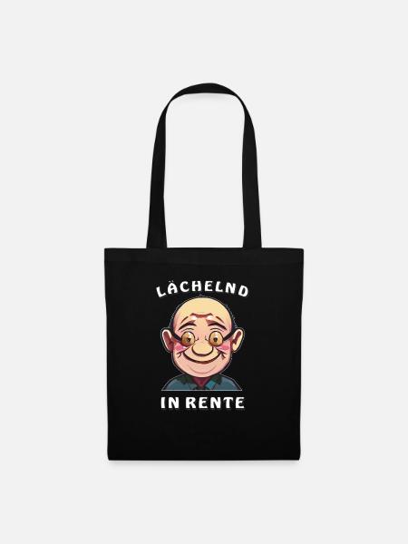 RENTNER LÄCHELND IN RENTE - Stoffbeutel - Schwarz
