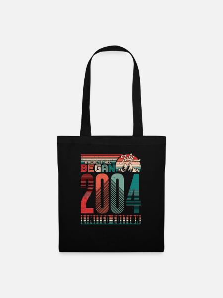 Geburtstag 2004 Jahrgang Juli Retro Geschenk - Stoffbeutel - Schwarz