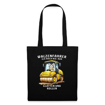 WALZENFAHRER GLÄTTEN UND ROLLEN - Stoffbeutel - Schwarz - Vorne