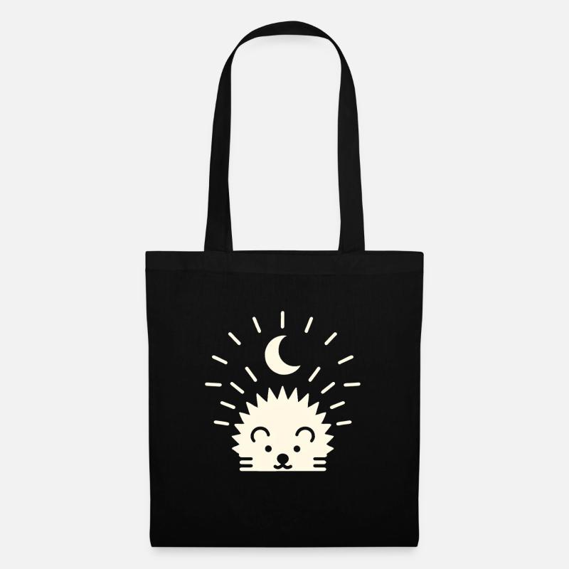 Hérisson au clair de lune - Sac en tissu - noir