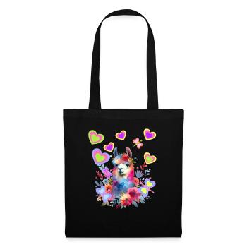 Rétro Lama Lamas Femme Enfant Fille Enfants - Sac en tissu - noir - Devant