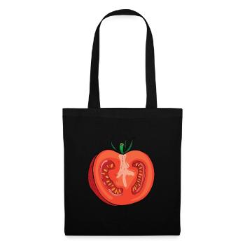 Tomate Kostüm Fasching Halloween Karneval Tomaten - Stoffbeutel - Schwarz - Vorne