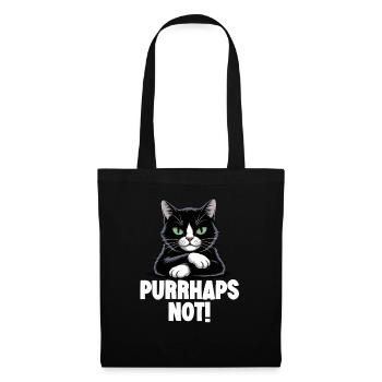 Drôle de chat noir maléfique ronronne peut-être pas - Sac en tissu - noir - Devant