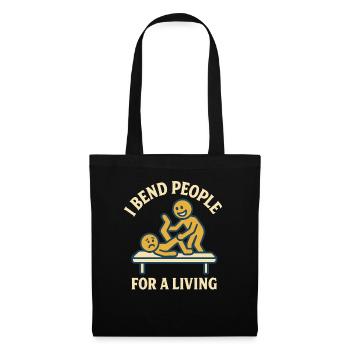 Je plie les gens pour un vivant Kinésithérapeute humour - Sac en tissu - noir - Devant