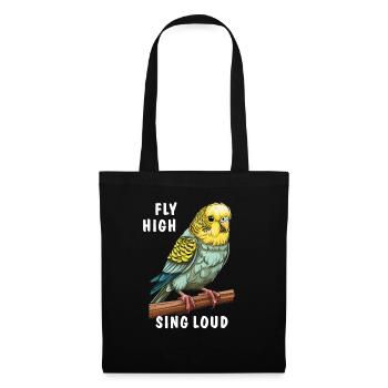 OISEAU PERRUCHE VOLER HAUT CHANTER FORT - Sac en tissu - noir - Devant