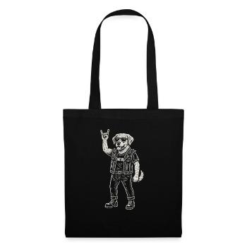 Rock Musique Drôle Chien Golden Retriever Heavy Metal - Sac en tissu - noir - Devant