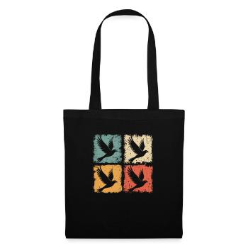 Colombe de la Paix vintage - Sac en tissu - noir - Devant