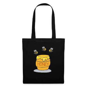 Honigtopf und fleißige Bienen - Stoffbeutel - Schwarz - Vorne