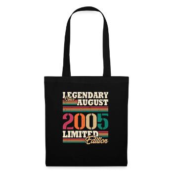 Vintage 2005 Août Cadeau Anniversaire Rétro - Sac en tissu - noir - Devant