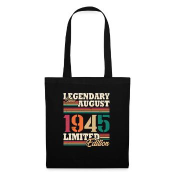 Vintage 1945 Août Cadeau Anniversaire Rétro - Sac en tissu - noir - Devant